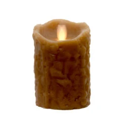 4.75" Tan Essence Glow Cake Battery Operated LED Flicker Flameless Pillar Candle