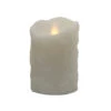 4.75" White Essence Glow Cake Battery Operated LED Flicker Flameless Pillar Candle