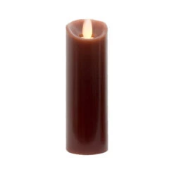 6" Slender Brown Battery Operated Flicker Flameless Pillar Candle