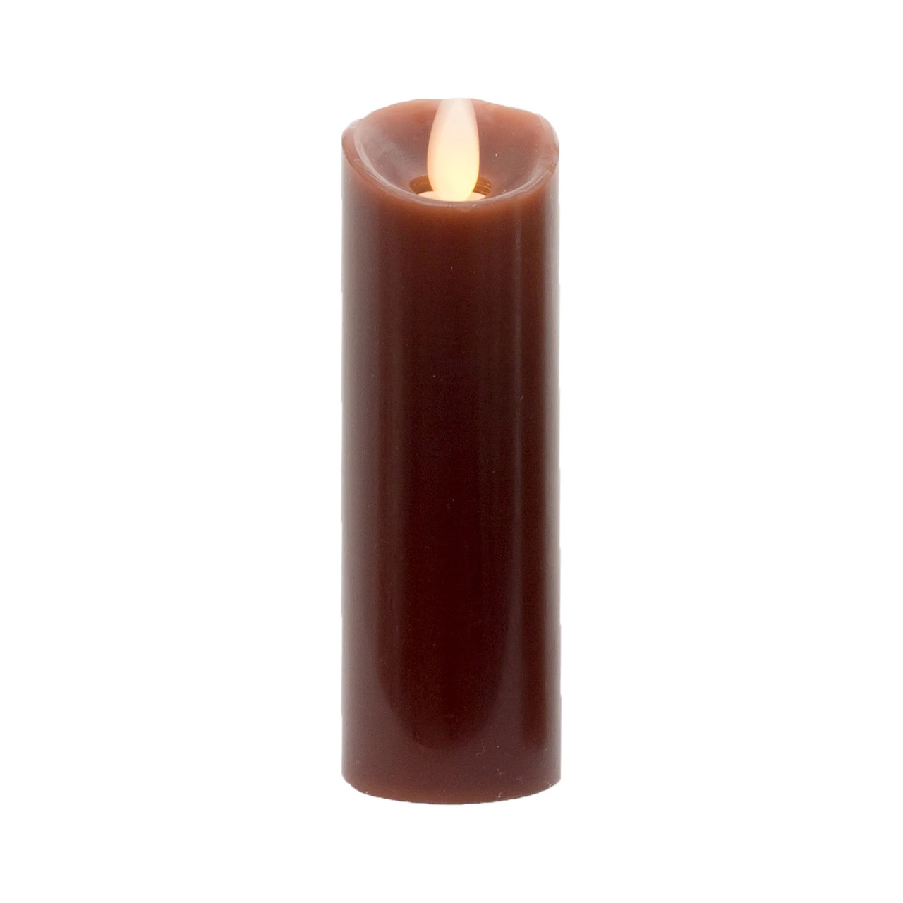 6" Slender Brown Battery Operated Flicker Flameless Pillar Candle 3 6" Slender Brown Battery Operated Flicker Flameless Pillar Candle