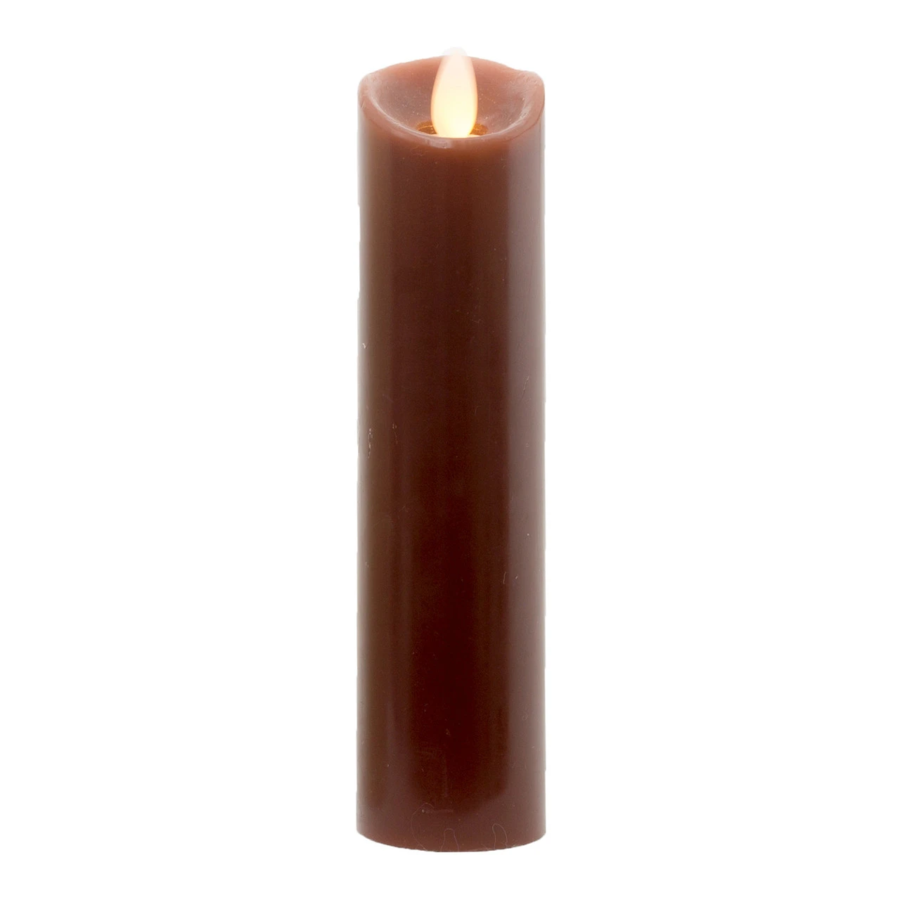 8" Slender Brown Battery Operated Flicker Flameless Pillar Candle 3 8" Slender Brown Battery Operated Flicker Flameless Pillar Candle
