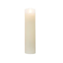 8" Slender Ivory Battery Operated Flicker Flameless Pillar Candle
