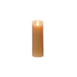 6" Slender Tan Battery Operated Flicker Flameless Pillar Candle