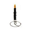 7" Rusty Black Metal Candlestick Holder