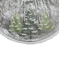 48" Gray And Green Traditional Trees Embossed Christmas Tree Skirt -Christmas Decoration Store dyno202487198 1 04282.1638203357