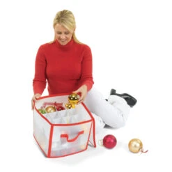 12" Red And Clear Zip Up Christmas Ornaments Storage Bag 7 12" Red And Clear Zip Up Christmas Ornaments Storage Bag -Christmas Decoration Store dyno 78001 1 2 05459.1599786792