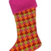 18.5" Pink And Green Knitted T Patterned Christmas Stocking -Christmas Decoration Store ee4dipcug4isfh9qlxojcvzs0znftgew 53041.1588344898
