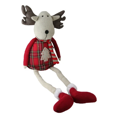 Northlight 19.75" Plaid Elk Sitting With Dangling Legs Tabletop Decoration 5 Northlight 19.75" Plaid Elk Sitting With Dangling Legs Tabletop Decoration - Image 3