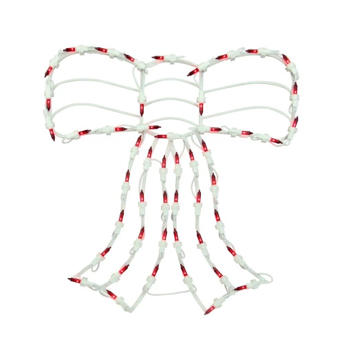 Northlight 14" Lighted Red Bow Christmas Window Silhouette Decoration 4 Northlight 14" Lighted Red Bow Christmas Window Silhouette Decoration - Image 2