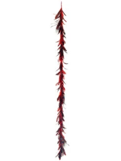 6' X 3" Vibrant Red Regal Peacock Feather Artificial Christmas Garland - Unlit