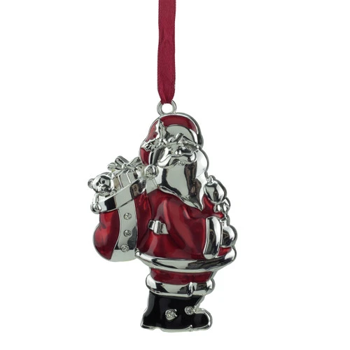 Northlight 3.25" Silver And Red Santa Claus Christmas Ornament With European Crystals 3 Northlight 3.25" Silver And Red Santa Claus Christmas Ornament With European Crystals
