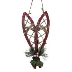 12" Red Hanging Snowshoe Christmas Wall Decoration