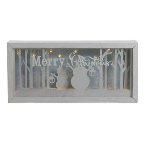 12" Lighted Merry Christmas Snowmen Christmas Shadow Box Decoration 3 12" Lighted Merry Christmas Snowmen Christmas Shadow Box Decoration