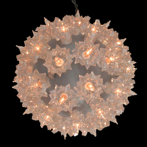 6" Clear Lighted Hanging Starlight Sphere Ball Christmas Decoration 4 6" Clear Lighted Hanging Starlight Sphere Ball Christmas Decoration - Image 2