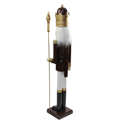 Northlight 48" Burgundy And White Wooden Christmas Nutcracker King With Scepter 8 Northlight 48" Burgundy And White Wooden Christmas Nutcracker King With Scepter - Image 6