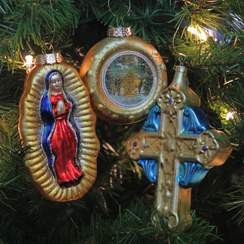 Northlight 3ct Gold And Blue Religious Figurine Glass Christmas Ornament 6.5" 4 Northlight 3ct Gold And Blue Religious Figurine Glass Christmas Ornament 6.5" - Image 2