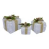 3pc Clear And Gold Super Bright LED Lights Christmas Gift Boxes With Bows 10" -Christmas Decoration Store hofert 4348 47666.1587644959