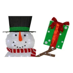 74" White LED Lighted Fluffy Glitter Snowman With Present Outdoor Christmas Figurine 7 74" White LED Lighted Fluffy Glitter Snowman With Present Outdoor Christmas Figurine -Christmas Decoration Store hofert 4350 3 71803.1599526997