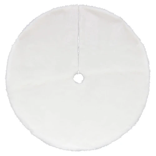 48" White Plush Solid Round Christmas Tree Skirt 3 48" White Plush Solid Round Christmas Tree Skirt