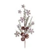 28" Brown And Green Artificial Christmas Cedar Spray With Snowflakes And Pine Cones