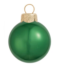 4ct Green Pearl Glass Christmas Ball Ornaments 4.75" (120mm)