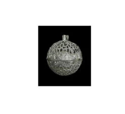 2.75" Silver Filigree Chirping Bird Ball Shaped Christmas Ornament