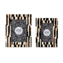 Set Of 2 Black And Brown Rectangular Coffee Talk Picture Frames 9.5" - 33407988