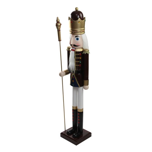 Northlight 48" Burgundy And White Wooden Christmas Nutcracker King With Scepter 7 Northlight 48" Burgundy And White Wooden Christmas Nutcracker King With Scepter - Image 5