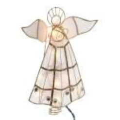 Kurt Adler 9.75" Lighted Gold Capiz Angel Trumpeter Christmas Tree Topper - Clear Lights -Christmas Decoration Store ksa ul0340 3 11064.1602034737