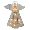 Kurt Adler 9.75" Lighted Gold Capiz Angel Trumpeter Christmas Tree Topper - Clear Lights