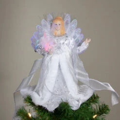 Kurt Adler 12" Silver And White LED Lighted Fiber Optic Angel Christmas Tree Topper 13 Kurt Adler 12" Silver And White LED Lighted Fiber Optic Angel Christmas Tree Topper -Christmas Decoration Store ksa ul1084 6 44541.1588415246