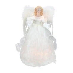 Kurt Adler 12" Divine Ivory Lighted Angel Christmas Tree Topper - Clear Lights