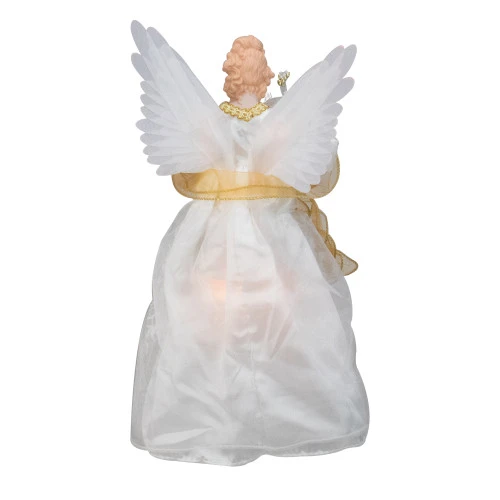 Kurt Adler 14.5" Gold And Ivory Pre-Lit Angel Christmas Tree Topper - Clear Lights 6 Kurt Adler 14.5" Gold And Ivory Pre-Lit Angel Christmas Tree Topper - Clear Lights - Image 4