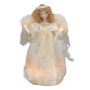 Kurt Adler 12" Lighted Ivory Angel With Halo Christmas Tree Topper - Clear Lights