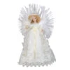 Kurt Adler 14" Lighted White Fiber Optic Floral Angel Christmas Tree Topper - Multi-Color LED Lights