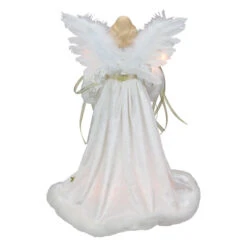 Kurt Adler 16" Lighted Ivory And Gold Angel Christmas Tree Topper - Clear Lights - UL2216 -Christmas Decoration Store ksa ul2216 2 45997.1588402549