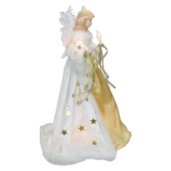 Kurt Adler 16" Lighted Ivory And Gold Angel Christmas Tree Topper - Clear Lights - UL2216 -Christmas Decoration Store ksa ul2216 3 93903.1588402550