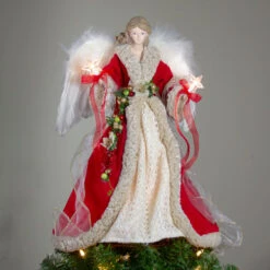 Kurt Adler 16" Red And Ivory Poinsettia Angel Christmas Tree Topper - 33752004 11 Kurt Adler 16" Red And Ivory Poinsettia Angel Christmas Tree Topper - 33752004 -Christmas Decoration Store ksa ul2218 5 19205.1588405772