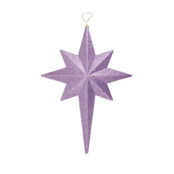 Christmas Central 20" Purple And Gold Glittered Bethlehem Star Shatterproof Christmas Ornament