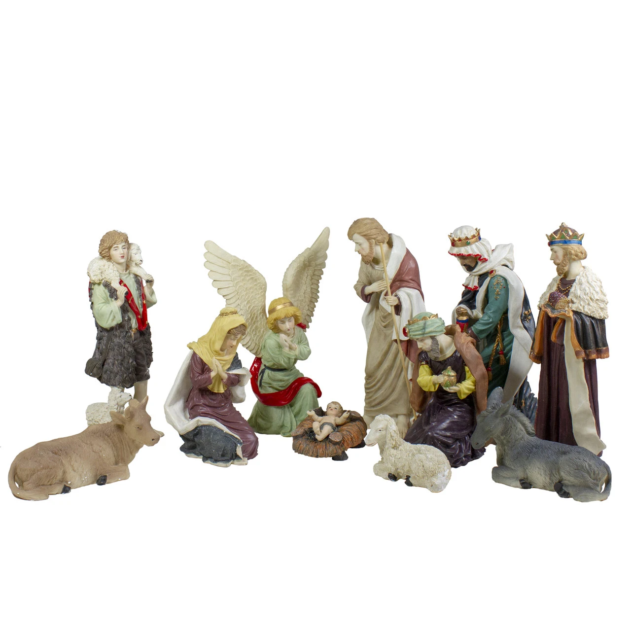 11pc Ivory And Brown Christmas Religious Nativity Figurine Set 18" 3 11pc Ivory And Brown Christmas Religious Nativity Figurine Set 18"