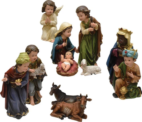 Northlight 11-Piece Green And Blue Inspirational Religious Children Christmas Nativity Figurine Set 7.75" 3 Northlight 11-Piece Green And Blue Inspirational Religious Children Christmas Nativity Figurine Set 7.75"