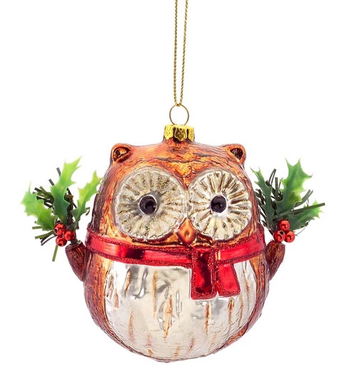 Melrose 3.5" Red And Green Owl With Leaf Berry Wings Christmas Ornament 3 Melrose 3.5" Red And Green Owl With Leaf Berry Wings Christmas Ornament