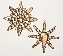 Roman 5.5" Brown Jeweled Diamond Gem Snowflake Christmas Ornament