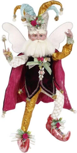 20" Pink And Gold Harlequin Mark Roberts Christmas Fairy Figurine