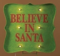 Roman 31" Lighted "Believe In Santa" Christmas Sign Outdoor Decoration