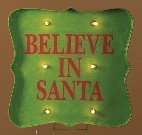 Roman 31" Lighted "Believe In Santa" Christmas Sign Outdoor Decoration 3 Roman 31" Lighted "Believe In Santa" Christmas Sign Outdoor Decoration