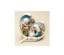 Roman 5.5" White And Blue Nativity Scene Angel Wings Christmas Tabletop Decor