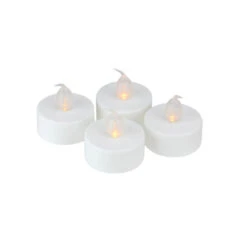 Melrose Pack Of 6 White Flameless LED Lighted Flicker Flame Tea Light Candles With Timer