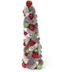 Melrose 1.5' Red And White Pine Cone Topiary Christmas Tree - Unlit -Christmas Decoration Store melrose2045382 03 34736.1599268559