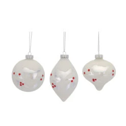 Melrose 4" Country Cabin Etched Bird With Jewel Accents Decorative Glass Onion Christmas Ornament